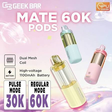 GEEK BAR MATE 60,000 PUFFS DISPOSABLE VAPE (POD ONLY) - DISPLAY OF 5