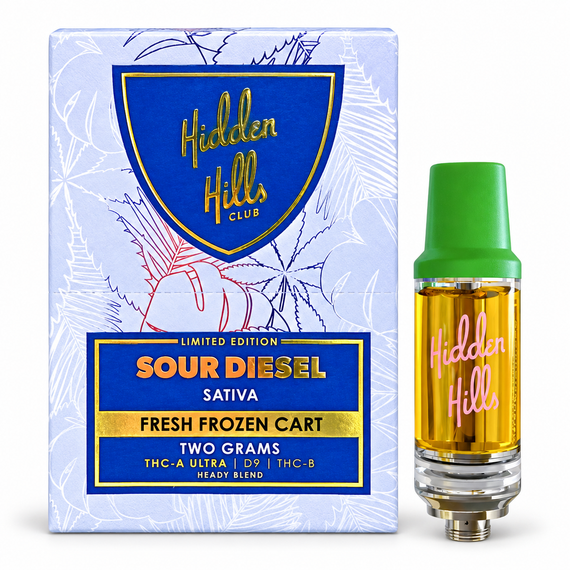 HIDDEN HILLS CLUB, 2G CARTRIDGE, FRESH FROZEN CART, THC-A ULTRA - DISPLAY OF 5