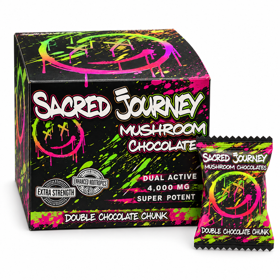 SACRED JOURNEY DUAL-ACTIVE MUSHROOM CHOCOLATES – 4,000MG - 20CT