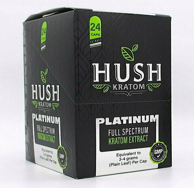HUSH KRATOM PLATINUM FULL SPECTRUM EXTRACT 2PACK - 12CT