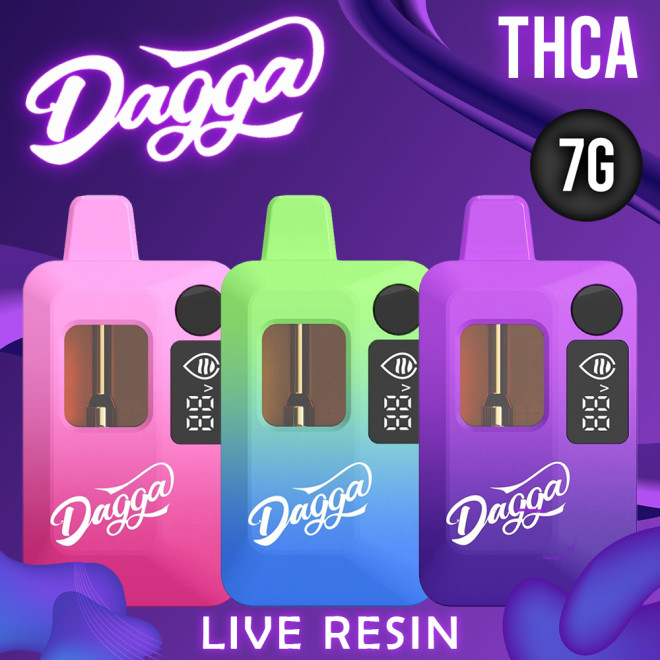 DAGGA 7GR LIVE RESIN THC-A HHC THC-P DISPOSABLE VAPE 5CT