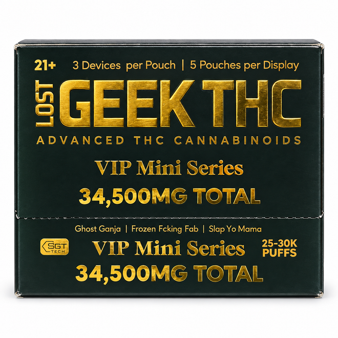 LOST GEEK THC VIP MINI SERIES 34,500MG - 5 POUCH DISPLAY