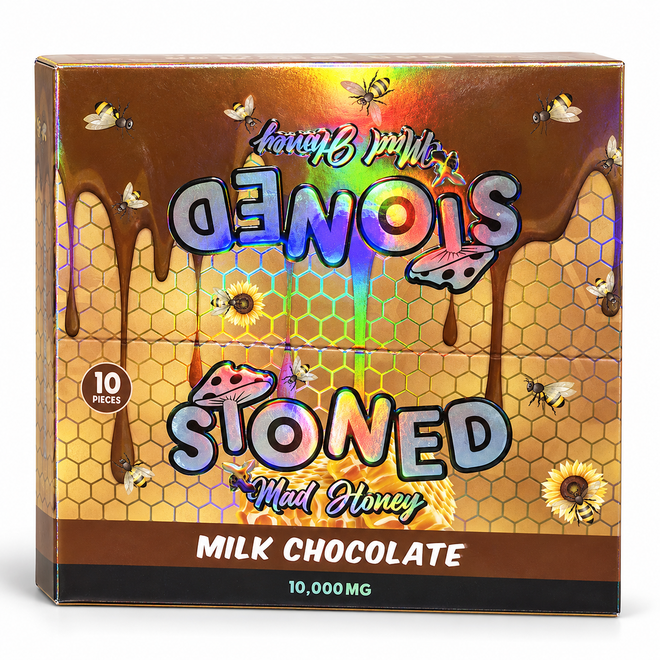 STONED MAD HONEY - MILK CHOCOLATE - 10,000MG - DISPLAY OF 10