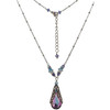 Vitrail Light Teardrop Pendant Crystal Filigree Necklace Jewelry for Women