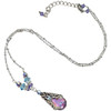 Vitrail Light Teardrop Pendant Crystal Filigree Necklace Jewelry for Women