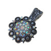 Concho Western Cowgirl Rhinestone Oxidized Silver-Tone Bling Pendant for Necklace