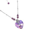 Purple Heart Crystal Pendant Necklace Jewelry for Women