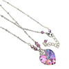 Purple Heart Crystal Pendant Necklace Jewelry for Women