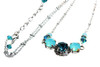 Blue Chaton Crystal Rhinestone Necklace Vintage Choker Jewelry for Women