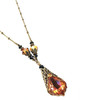 Chili Pepper Baroque Crystal Chili Pepper Gold-Tone Filigree Pendant Necklace