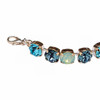 Multi-Color Aqua Crystal Blue Chaton Crystal Tennis Style Bracelet Jewelry for Women
