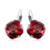 Romantic Red Crystal Earrings Jewelry for Women Cushion Cut Dangle Style