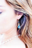 Bermuda Blue Antique Bronze Teardrop Crystal Earrings Jewelry Gift Box for Her