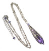 Violet Crystal Icicle Pendant Silver-tone Necklace Jewelry for Women