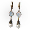 Vintage Dangle Earrings for Women Opalescence Crystal and Pearl Jewelry Gift Box for Women