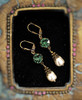 Vintage Green Crystal Dangle Earrings for Women Jewelry Gift Box