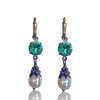 Vintage Green Crystal Dangle Earrings for Women Jewelry Gift Box