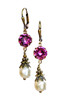Sparkly Earrings for Women - Purple Crystal and Pearl February Birthstone – Jewelry Gift Box