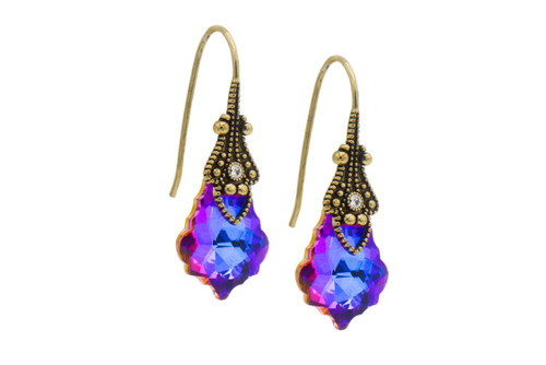 Crystal Earrings for Women Dangle | 1 Inch | Handmade Earrings for Women w/ Giftable Box | Iridescent Earrings Vintage Jewelry | Unique Earrings for Women | Dangle Earrings for Women | Crystal Jewelry