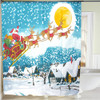 Navidad Trineo Santa Claus Elk Baño Ducha Cortina Impermeabl 2