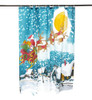 Navidad Trineo Santa Claus Elk Baño Ducha Cortina Impermeabl 4