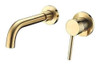 Griferia De Pileta De Baño Montaje En Pared Dorado Cepillado 0