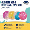 Juguete Set 4 Pelotas C/ Cascabel Gatos Mascotas 40% Off!! 4