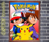 Pokemon - Poster Enmarcado - Ash Pikachu 0