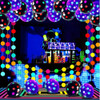 Pack Decoración Para Fiesta Neón Flúor + Lampara 9w Negra 6