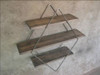 Repisa Rombo, Triangular Estante En Hierro Y Madera Maciza 3