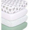 ~? The Peanutshell Elephant Fitted Crib Sheet' Set - 4 Pack 0