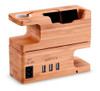 Base Soporte De Carga Bambu Para iPhone XS Y Apple Watch 1