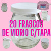Frasco-envase-recipiente De Vidrio 200 Cc X 20 P/vela C/tapa 2