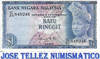 Bilete Malasia 1 Ringgit Año 1967-72 Mb+ Palermo 0