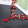 Conjunto Elegante De Colar E Brinco Vermelhos, Strass De Noi 2