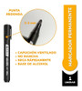 Marcador Fibron Permanente Ezco 211 Punta Redonda Negro 2