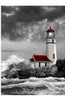 Pintura Con Diamantes 5d Faro Blanco Y Negro 30x40cm 0