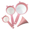 Conjunto De Peneiras De Plástico Com Funil Rosa 4 Peças 0