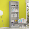 Biblioteca Gris Minimalista Moderna Con Estantes Vip 0