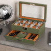 Rothwell Caja De Reloj De 10 Ranuras En Cuero Con Cajón De V 1 Rothwell Caja De Reloj De 10 Ranuras En Cuero Con Cajón De V 1