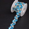 Tira De Strass Y Cristales 15mm X 90cm Celeste Blanco 5