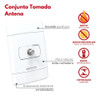 Conjunto Tomada Antena Coaxial Branco Durín 1