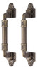 2 Peças De Maçaneta De Celeiro Antiga, Cor Bronze, Rústica 1
