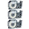 3pk Compatible Casio Xr-12 X Negro Sobre Cinta Etiqueta Clar 0