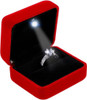 Joyero De Terciopelo Acabado Brillante Con Led - Rojo 0
