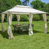 Pérgola Romana Metálica Con Cortinas Poliéster 300 X 400 Cm. 2
