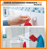 Percha Pared Gancho Autoadhesivo Rectangular Metal Tesa 4u 4