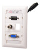 Archtech Y Ntw 3unc-vhp35b Personalizable Unimedia Wall Plat 2