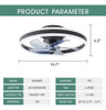 Monard Ceiling Fans With Lights, 19.7  Low Profile Flush Mo. 3