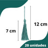 Pingente De Seda Tassel - Franja Turquesa Escuro C/20 -criar 1